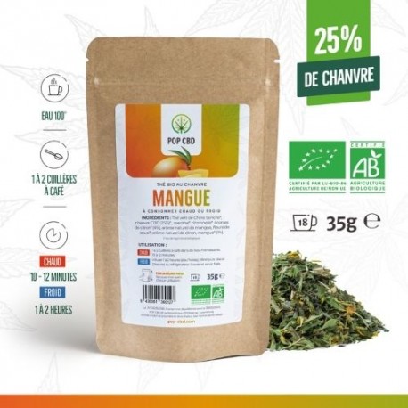 Thé bio au CBD et à la mangue - Pop CBD