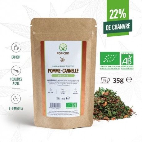 Bio CBD Kräutertee Rooibos Apfel Zimt 35G