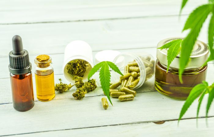 CBD oil in various forms